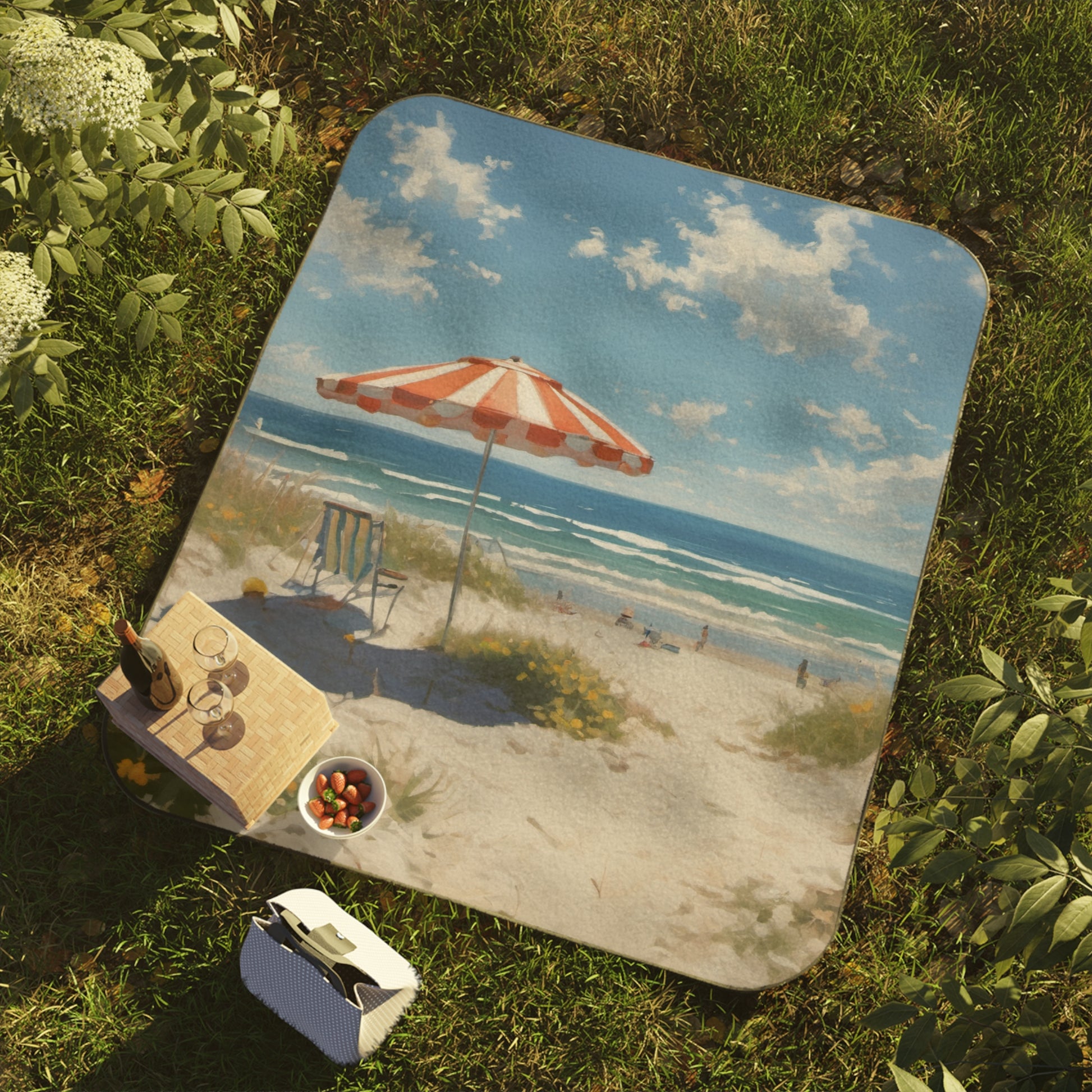 waterproof beach blanket, outdoor blanket throw, personalised picnic blanket, 