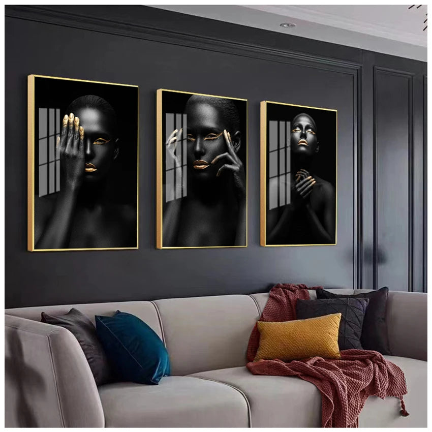 african art black and gold african art african style wall picture african woman picture paintings african wall art fantasy canvas prints photos for living rooms afrikanische kunst nomu phone Home Decor Painting & Calligraphy