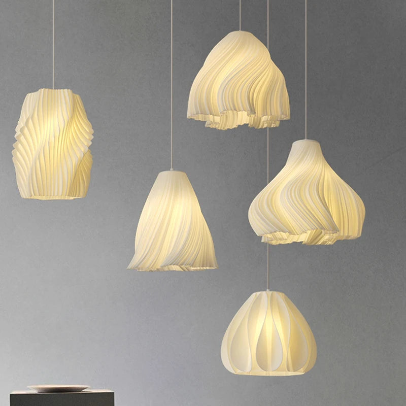 pleated pendant light flush mount ceiling light nordic minimalist lamp decorative pendant light hanging lamp with glass 