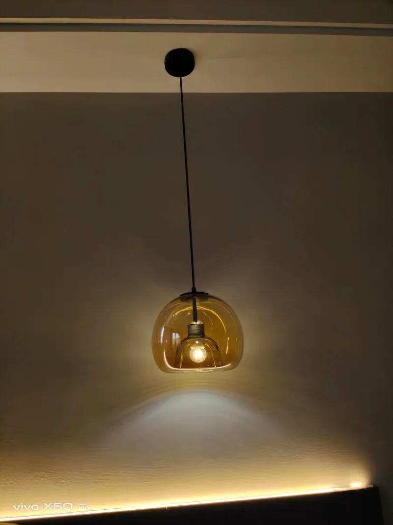 smoked glass pendant light