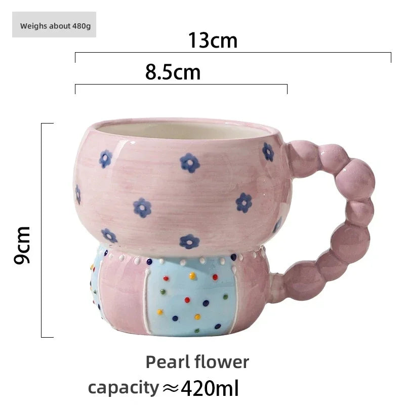 Handmade Cup Pastel Ceramic Cup Cute Ceramic Coffee Cup