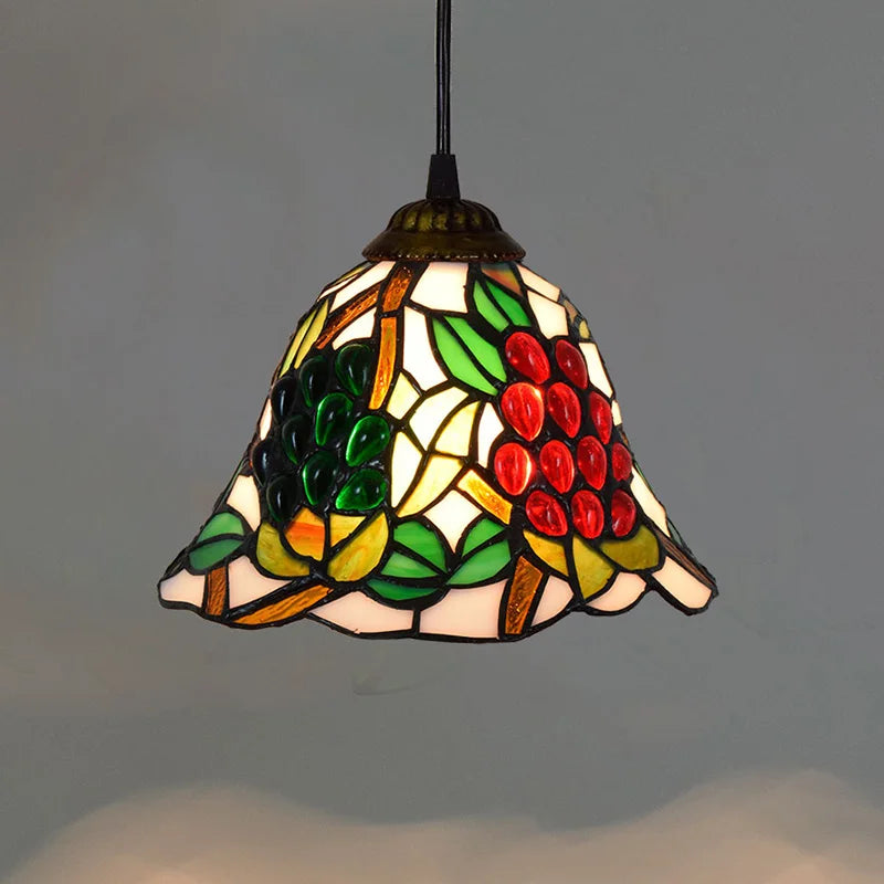 flush mount stained glass ceiling light