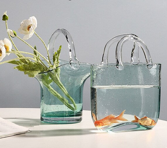 glass handbag vase glass bag vase handbag vase