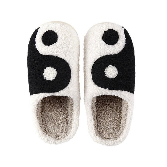 smiley face house shoes ying yang