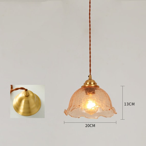 wooden glass pendant light