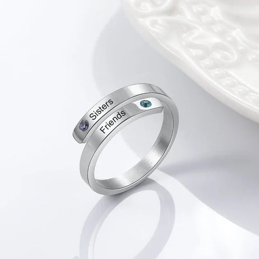 personalised silver ring