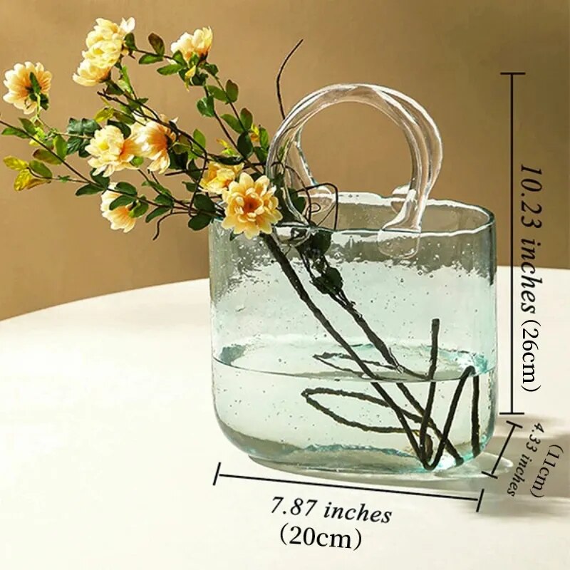 Skleněná květinová váza v severském stylu Rybí mísa Váza Stolní ozdoba Váza do kabelky