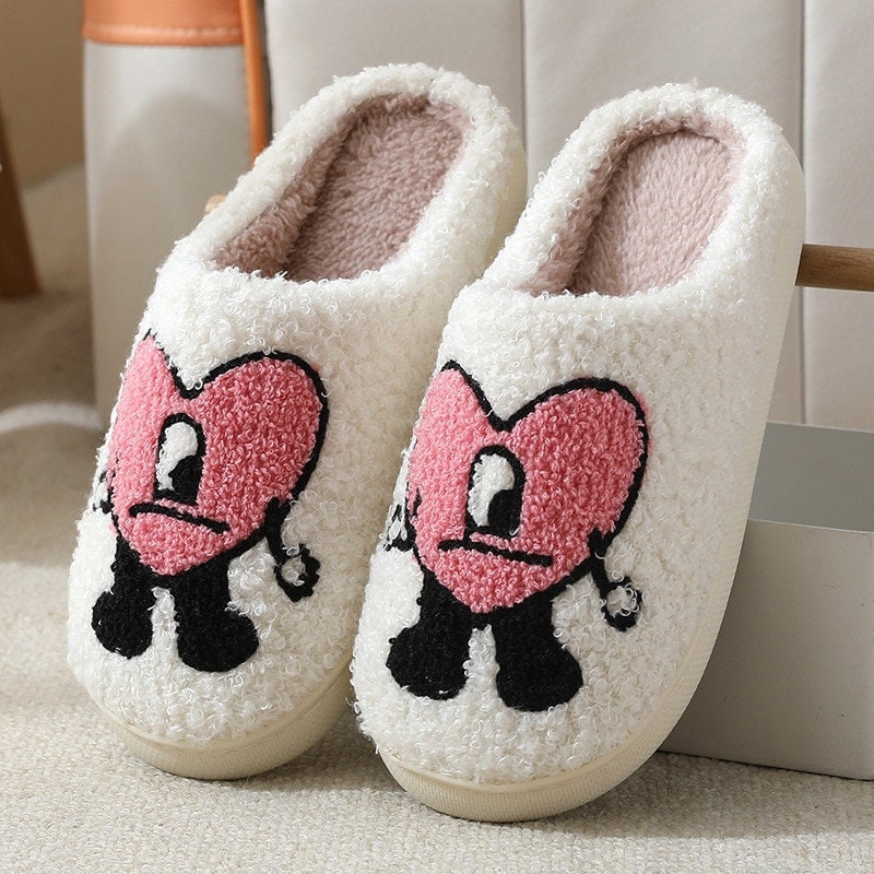 pink smiley face slippers