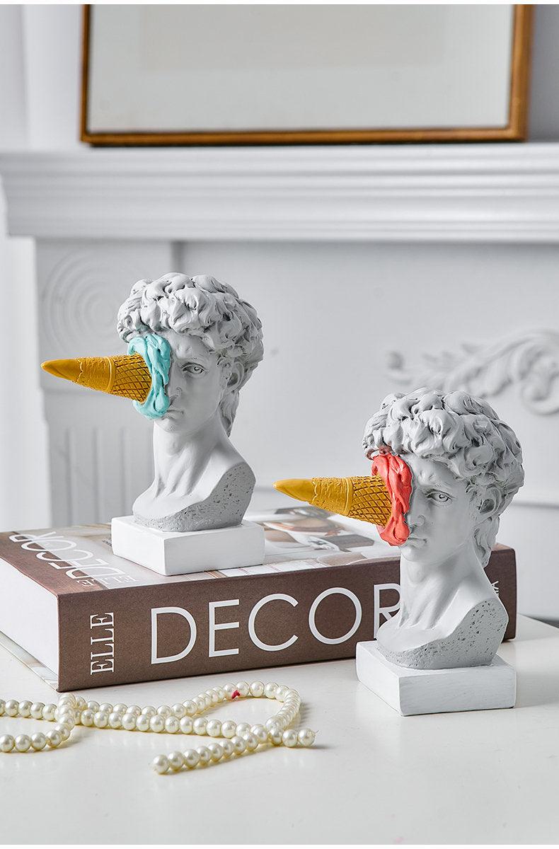 David Sculpture Head Statue Home Decoration Greek God Statues - WbAC Ceiling Lights and Home Decor