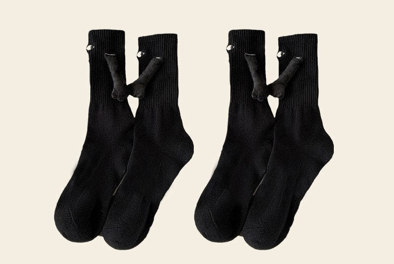 4 páry Cute Socks Holding Hand Couple Socks Magnetické ponožky pro muže Kawaii Socks