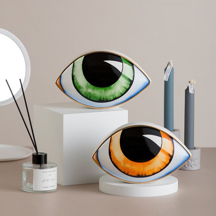 abstract eye art small shelf decor bookshelf decor gifts unique home accessories
