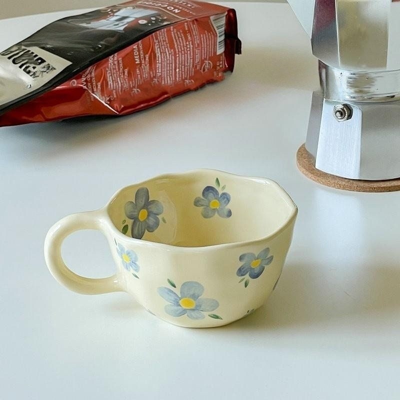 Flower Ceramic Mugs Coffee Cups Tumbler Tea Cups